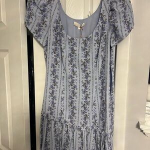 Floral Blue Mini Dress
